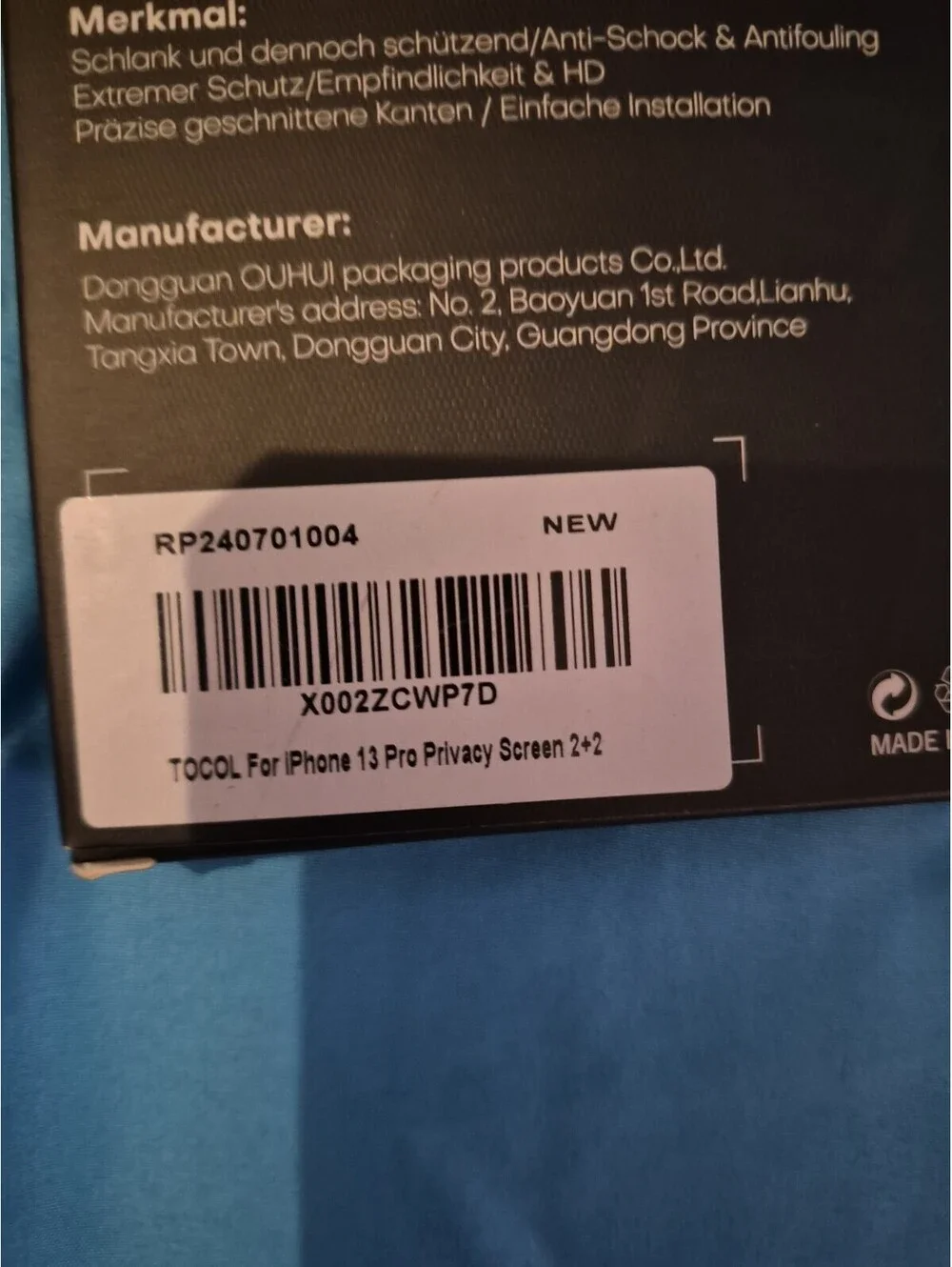 TOCOL Tempered Glass Privacy Screen iPhone 13 Pro One Privacy Screen To Lens P
